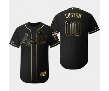 Men's St. Louis Cardinals Customized Black Gold Flexbase Jersey
