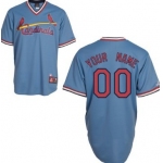 Mens' St. Louis Cardinals Customized Light Blue Throwback Jersey