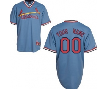 Mens' St. Louis Cardinals Customized Light Blue Throwback Jersey