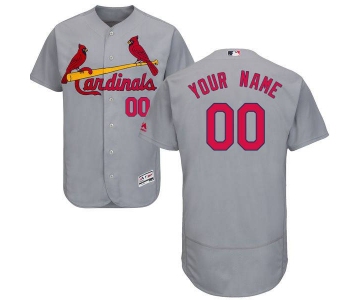 Mens St. Louis Cardinals Grey Customized Flexbase Majestic MLB Collection Jersey