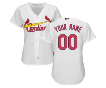 Women's St. Louis Cardinals Majestic White Home Cool Base Custom Jersey