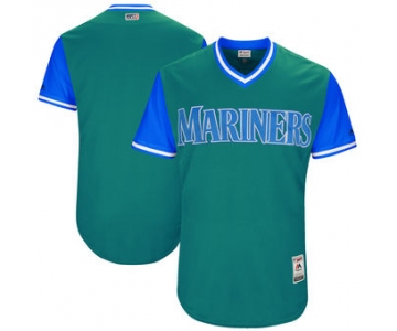 Custom Men's Seattle Mariners Majestic Aqua 2017 Players Weekend Authentic Team Jersey