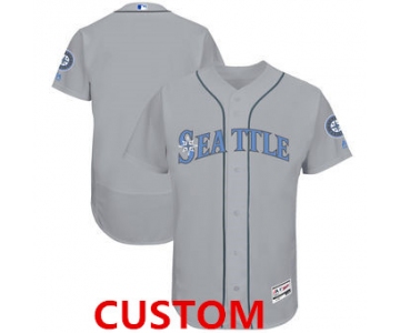 Custom Men's Seattle Mariners Majestic Gray Father's Day FlexBase Team Jersey