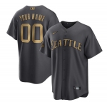 Men's Seattle Mariners Active Player Custom Charcoal 2022 All-Star Cool Base Stitched Baseball Jersey