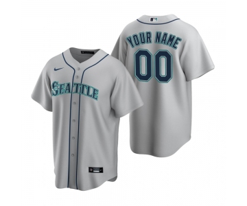 Men's Seattle Mariners Custom Nike Gray Stitched MLB Cool Base Road Jersey