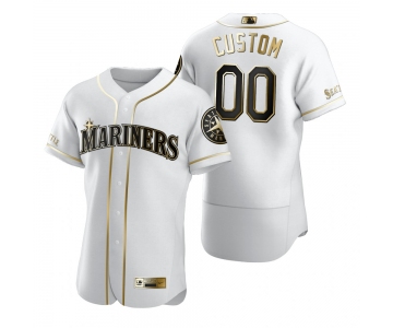 Men's Seattle Mariners Custom Nike White Stitched MLB Flex Base Golden Edition Jersey