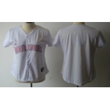 Women's Seattle Mariners Customized White With Pink Jersey