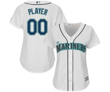Women's Seattle Mariners Majestic White Home Cool Base Custom Jersey
