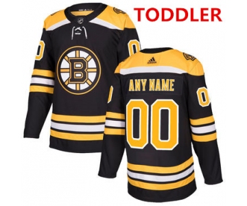 Custom Boston Bruins Black Home Adidas Hockey Stitched NHL Toddler Jersey