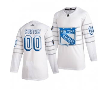 Men's 2020 NHL All-Star Game New York Rangers Custom Authentic adidas White Jersey