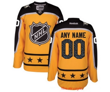 Men's Atlantic Division Reebok Yellow 2017 NHL All-Star Game Custom Stitched Hockey Jersey