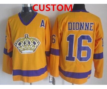 Custom Los Angeles Kings Yellow Throwback CCM Jersey