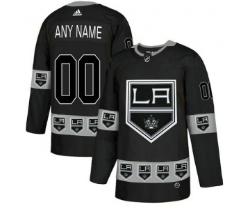 Men's Los Angeles Kings Custom Black Team Logos Fashion Adidas Jersey