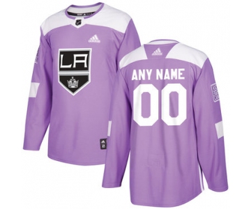 Men's Los Angeles Kings Purple Pink Custom Adidas Hockey Fights Cancer Practice Jersey