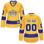 Women's Los Angeles Kings Reebok Gold Premier Alternate Custom Jersey