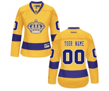 Women's Los Angeles Kings Reebok Gold Premier Alternate Custom Jersey