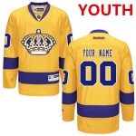 Youth Los Angeles Kings Reebok Gold Premier Alternate Custom Jersey