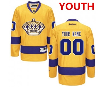 Youth Los Angeles Kings Reebok Gold Premier Alternate Custom Jersey