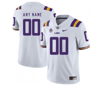 LSU Tigers White Men's Customized Nike College Football Jersey