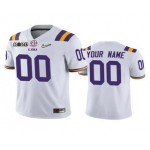 Men's LSU Tigers Custom White 2020 National Championship Game Jersey