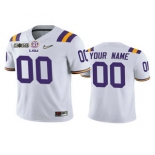Men's LSU Tigers Custom White 2020 National Championship Game Jersey