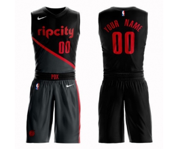 Blazers Black 2018-19 City Edition Men's Customized Nike Swingman Jersey(With Shorts)