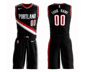 Blazers Black Men's Customized Nike Swingman Jersey(With Shorts)