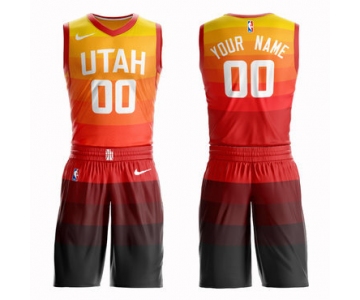 Jazz Orange 2018-19 City Edition Men's Customized Nike Swingman Jersey(With Shorts)