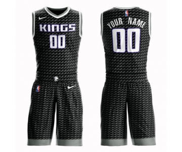 Kings Black Men's Customized Nike Swingman Jersey(With Shorts)