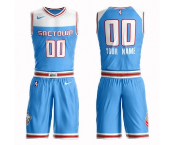 Kings Blue 2018-19 City Edition Men's Customized Nike Swingman Jersey(With Shorts)