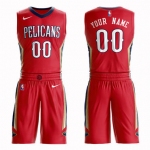 Pelicans Red Men's Customized Nike Swingman Jersey(With Shorts)