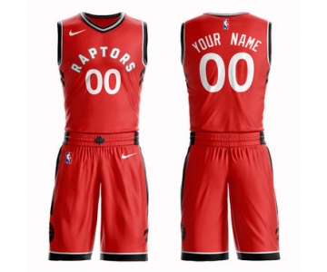 Raptors Red Men's Customized Nike Swingman Jersey(With Shorts)