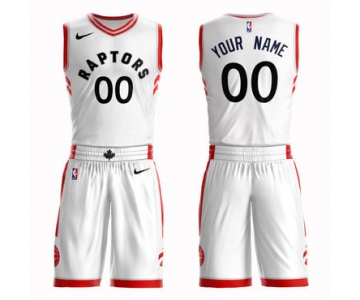 Raptors White Men's Customized Nike Swingman Jersey(With Shorts)