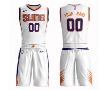 Suns White Men's Customized Nike Swingman Jersey(With Shorts)