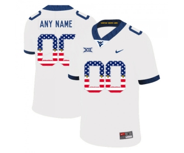 West Virginia Mountaineers Customized White USA Flag College Football Jersey