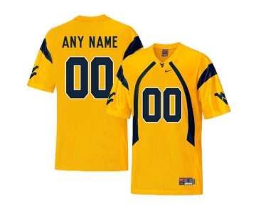 West Virginia Mountaineers Gold Men's Customized College Football Jersey