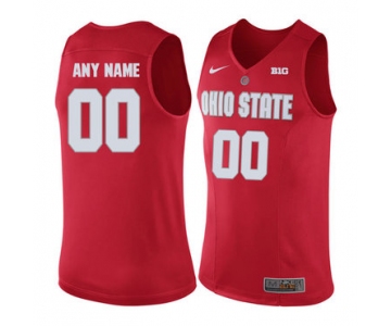 Ohio State Buckeyes Red Men's Customized Basketball Jersey