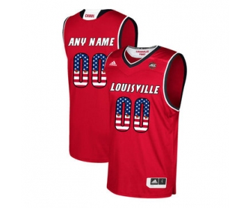 Louisville Cardinals Customized Red USA Flag College Basketball Jersey