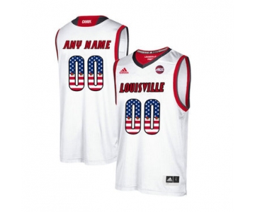 Louisville Cardinals Customized White USA Flag College Basketball Jersey