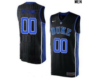 Men's Duke Blue Devils Custom V-neck College Basketball Nike Elite Jersey - Black