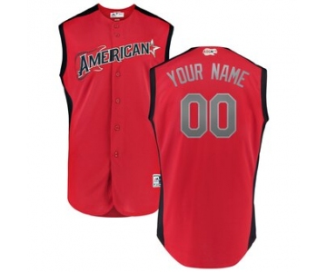 Men's American League Majestic Red Navy 2019 MLB All-Star Game Workout Custom Jersey