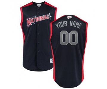 Men's National League Majestic Navy Red 2019 MLB All-Star Game Workout Custom Jersey