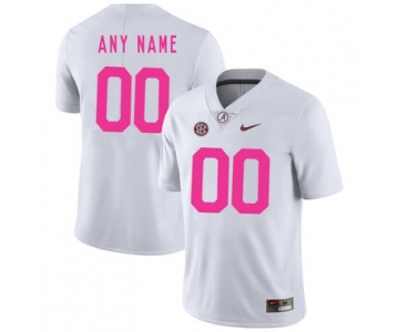 Alabama Crimson Tide White Customized 2017 Breast Cancer Awareness College Football Jersey