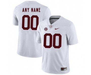 Alabama Crimson Tide White Men's Customized College Football Jersey