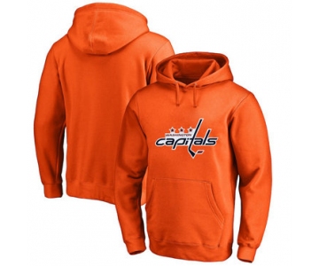 Washington Capitals Orange Men's Customized All Stitched Pullover Hoodie