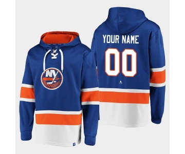 Men's New York Islanders Active Player Custom Royal Ageless Must-Have Lace-Up Pullover Hoodie