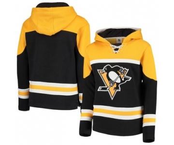 Pittsburgh Penguins Black Men's Customized All Stitched Hooded Sweatshirt
