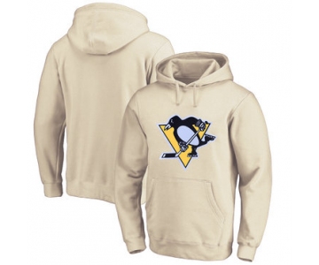 Pittsburgh Penguins Cream Men's Customized All Stitched Pullover Hoodie