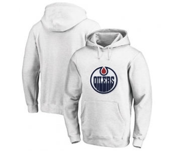 Edmonton Oilers White Men's Customized All Stitched Pullover Hoodie