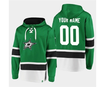 Men's Dallas Stars Active Player Custom Green Ageless Must-Have Lace-Up Pullover Hoodie